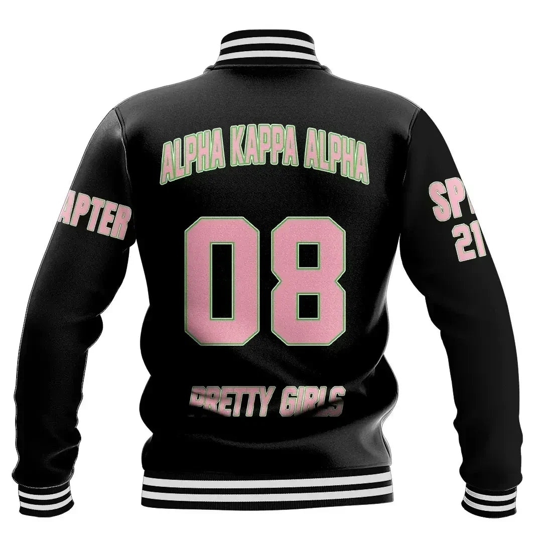 (Custom) Africa Zone Greek Life Clothing - AKA Sorority Baseball Jackets A31