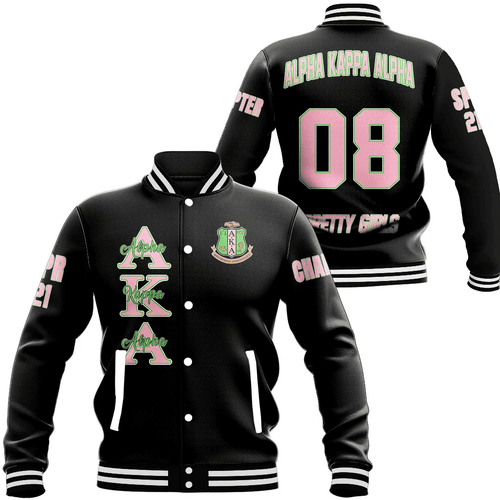 (Custom) Africa Zone Greek Life Clothing - AKA Sorority Baseball Jackets A31