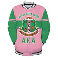 Africa Zone Greek Life Clothing - AKA Sorority Green Line Baseball Jacket J5