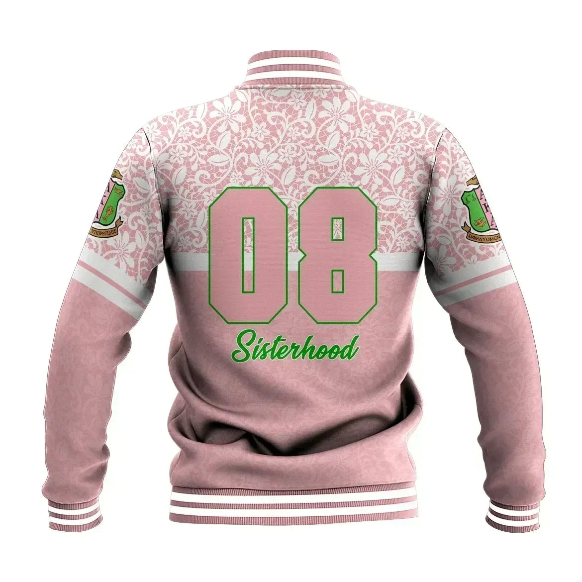 Africa Zone Greek Life Clothing - AKA Sorority Flower Lace Baseball Jacket J5