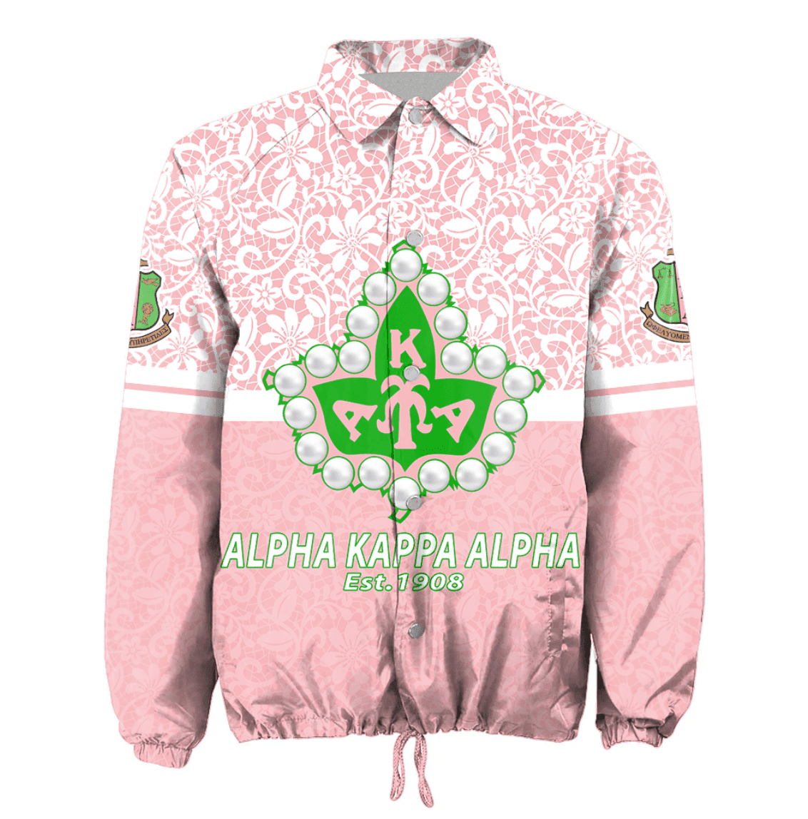 Africa Zone Greek Life Clothing - AKA Sorority Flower Lace Crossing Jacket A31