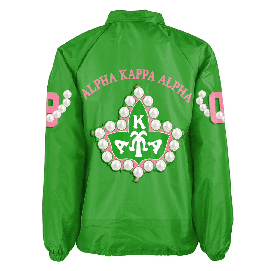 Africa Zone Greek Life Clothing - AKA Sorority Pearl 1908 Green Crossing Jacket A31