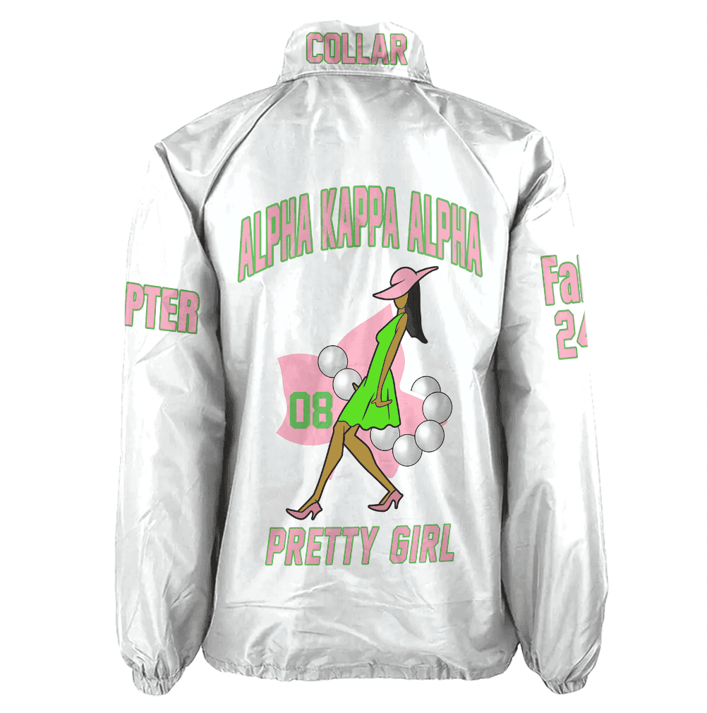 (Custom) Africa Zone Greek Life Clothing - AKA Sorority Pretty Girl Crossing Jacket A31
