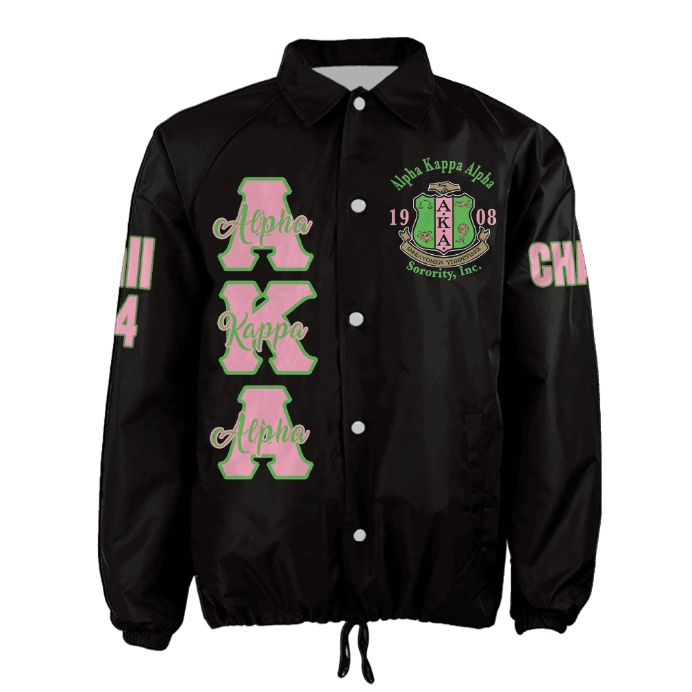(Custom) Africa Zone Greek Life Clothing - AKA Sorority Pretty Girl Crossing Jacket A31