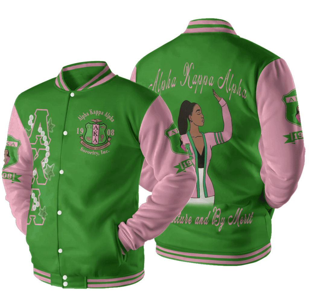 Africa Zone Greek Life Clothing - AKA Sorority Motto Baseball Jackets A31