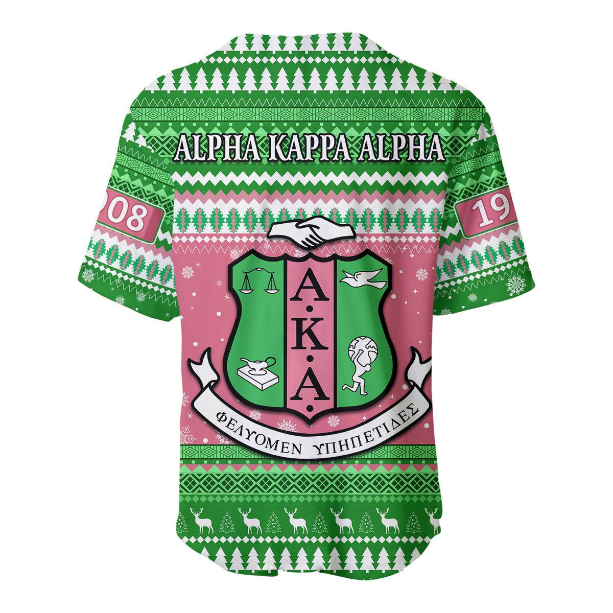 Africa Zone Greek Life Clothing - AKA Sorority Africa Zonen Pattern Christmas Baseball Jerseys A31
