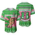 Africa Zone Greek Life Clothing - AKA Sorority Africa Zonen Pattern Christmas Baseball Jerseys A31