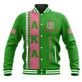 Africa Zone Greek Life Clothing - Personalised AKA Sorority Pearl Baseball Jacket - Cato Style J8