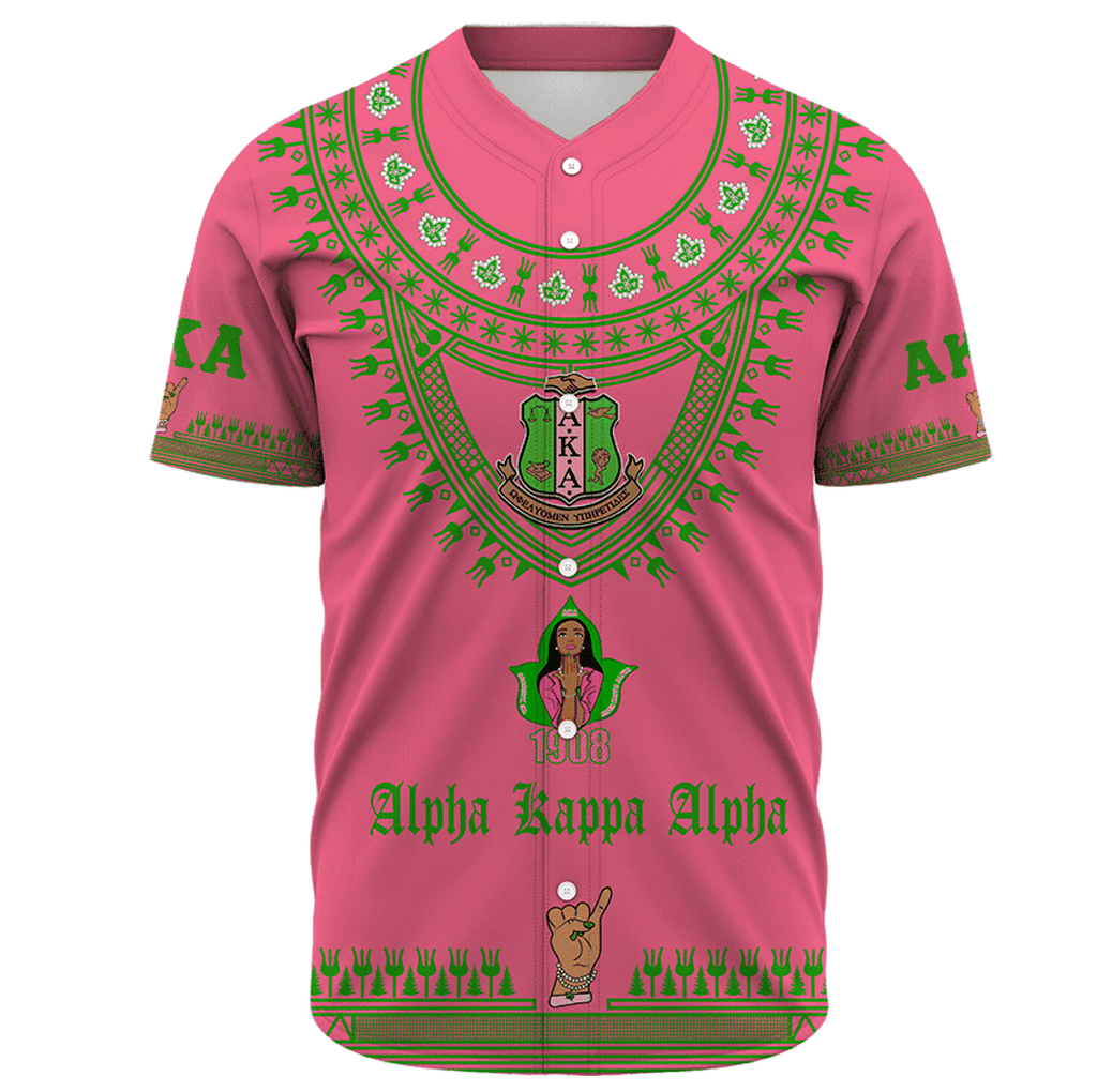 Africa Zone Greek Life Clothing - AKA Sorority Dashiki Baseball Jerseys A31