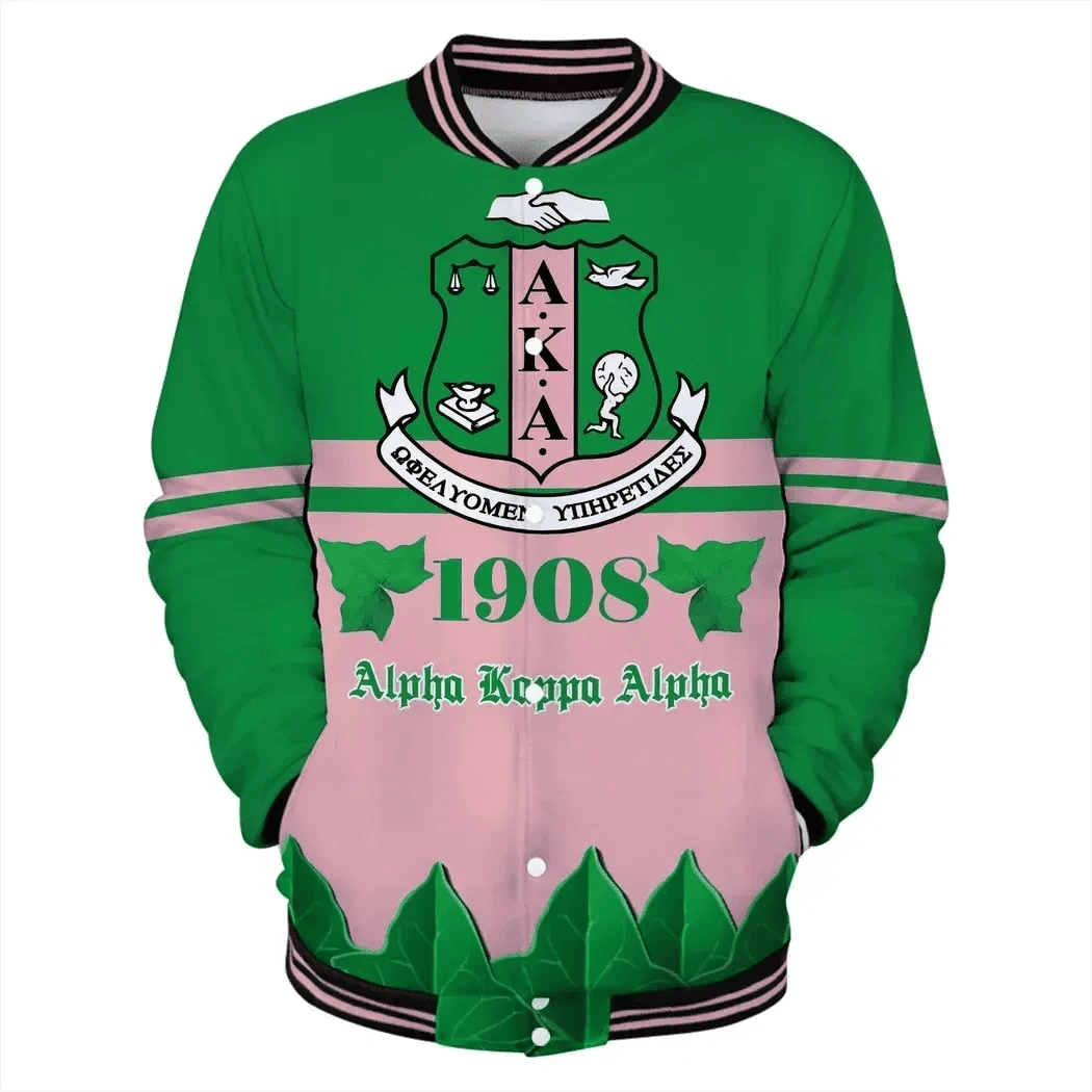 Africa Zone Greek Life Clothing - AKA Sorority City Girl Baseball Jacket J5