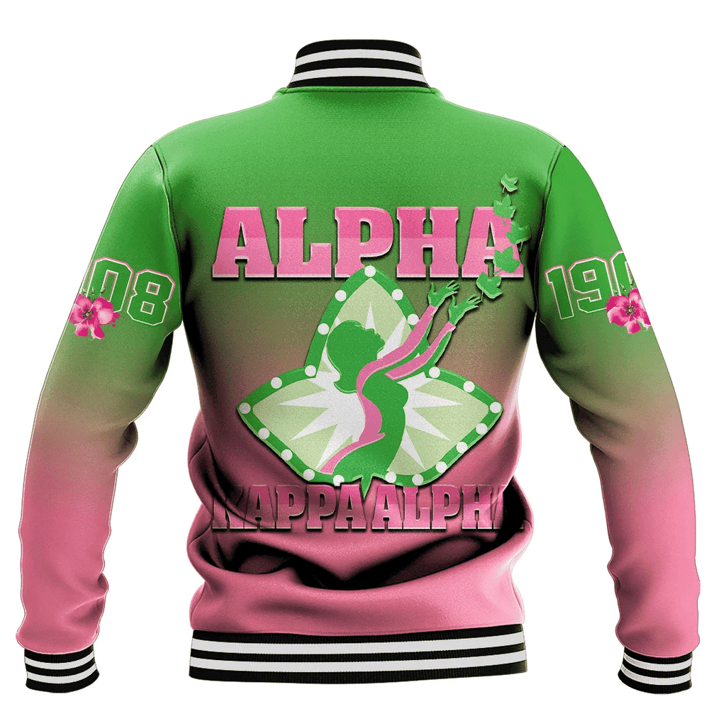 Africa Zone Greek Life Clothing - AKA Sorority Gradient Baseball Jackets A31