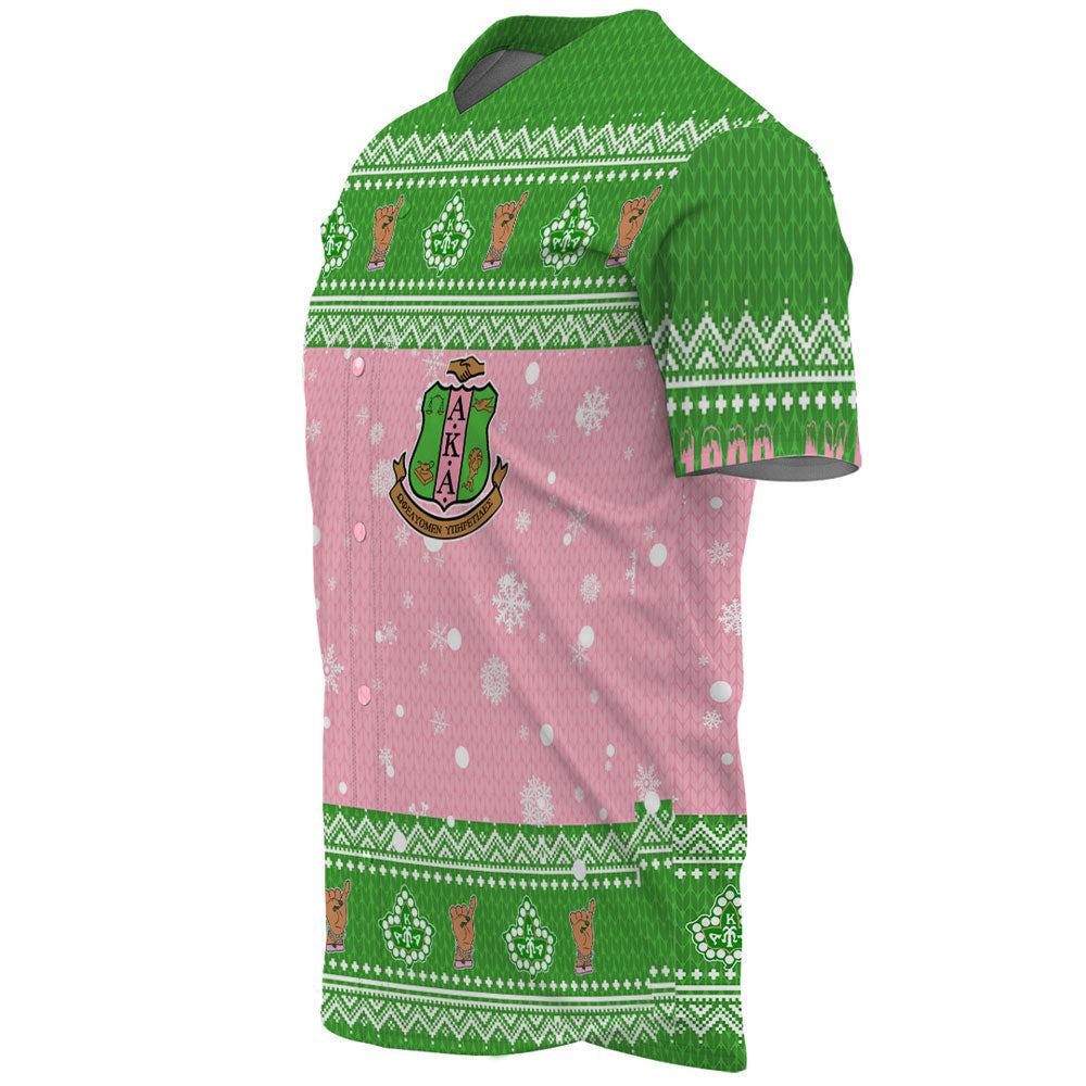 Africa Zone Greek Life Clothing - AKA Sorority Christmas Baseball Jerseys A31