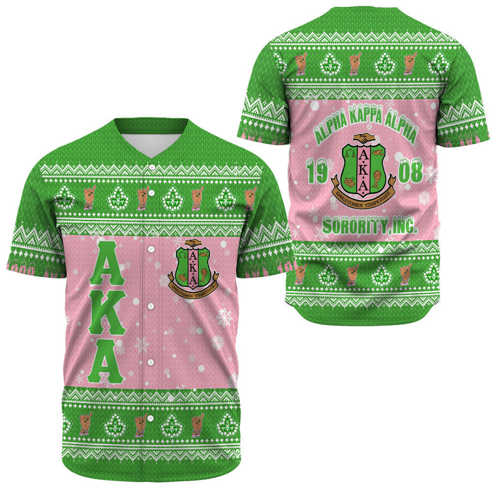 Africa Zone Greek Life Clothing - AKA Sorority Christmas Baseball Jerseys A31