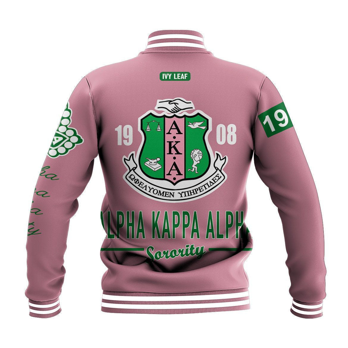 Africa Zone Greek Life Clothing - AKA Sorority Erik Style Baseball Jacket J5