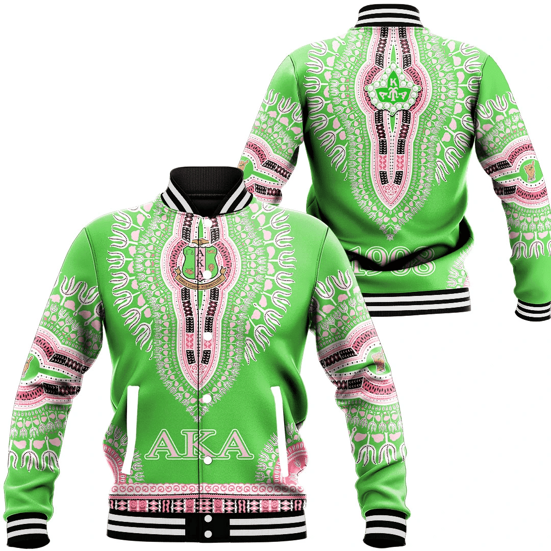 Africa Zone Greek Life Clothing - AKA Sorority Dashiki Baseball Jackets A31