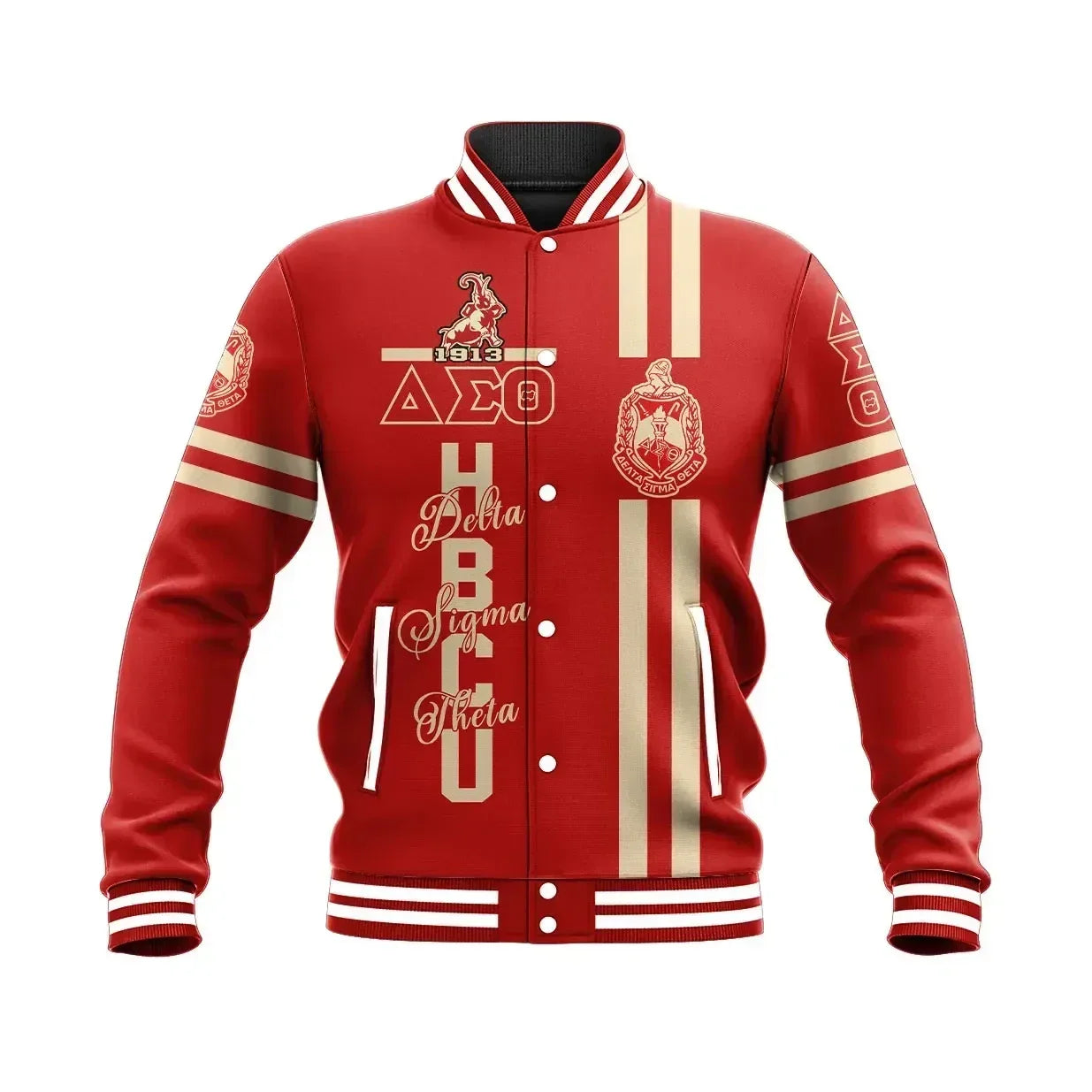 Africa Zone Greek Life Clothing - HBCU Delta Sigma Theta Sorority Elephant Baseball Jacket J5
