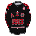 Africa Zone Greek Life Clothing - Delta Sigma Theta Sorority Elephant Delta Baseball Jacket J5