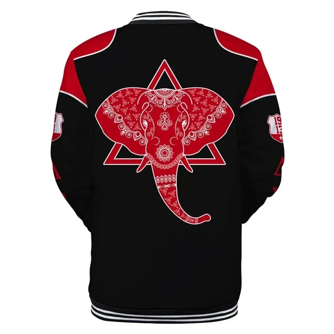 Africa Zone Greek Life Clothing - Delta Sigma Theta Sorority Elephant Delta Baseball Jacket J5