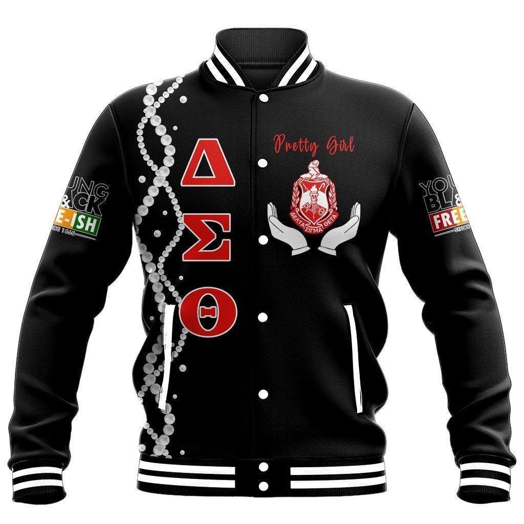 Africa Zone Greek Life Clothing - Juneteenth Delta Sigma Theta Sorority Pretty Girl Baseball Jacket J8