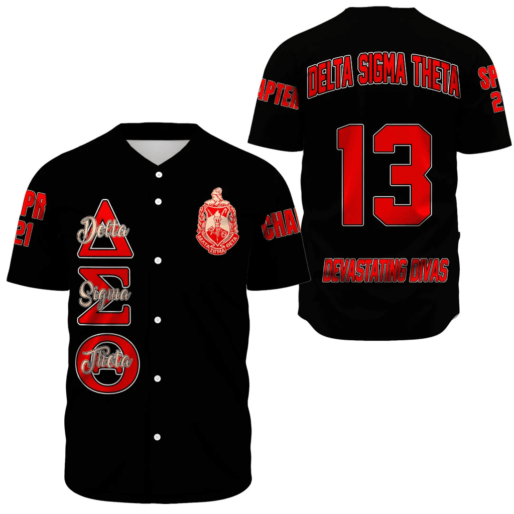 (Custom) Africa Zone Greek Life Clothing - Delta Sigma Theta Sorority Baseball Jerseys A31