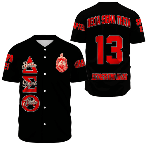 (Custom) Africa Zone Greek Life Clothing - Delta Sigma Theta Sorority Baseball Jerseys A31