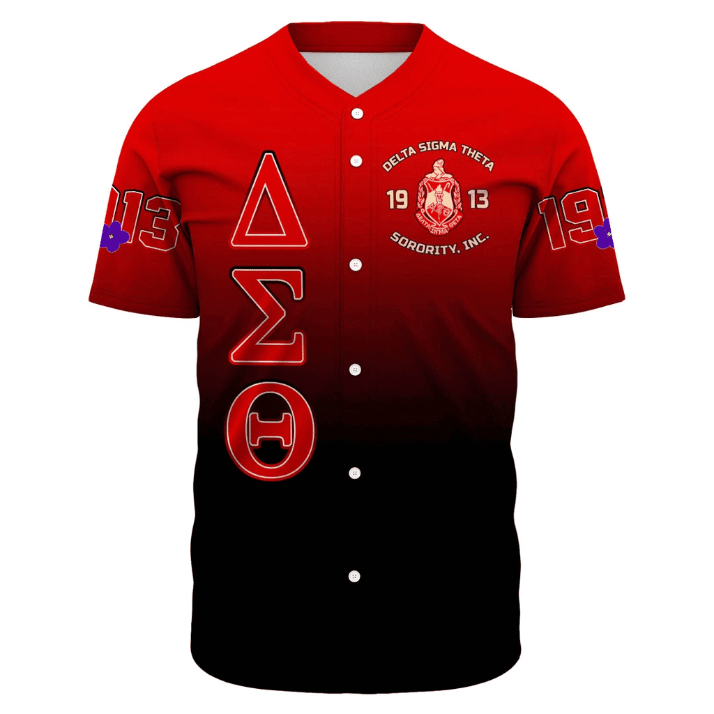 Africa Zone Greek Life Clothing - Delta Sigma Theta Sorority Gradient Baseball Jerseys A31
