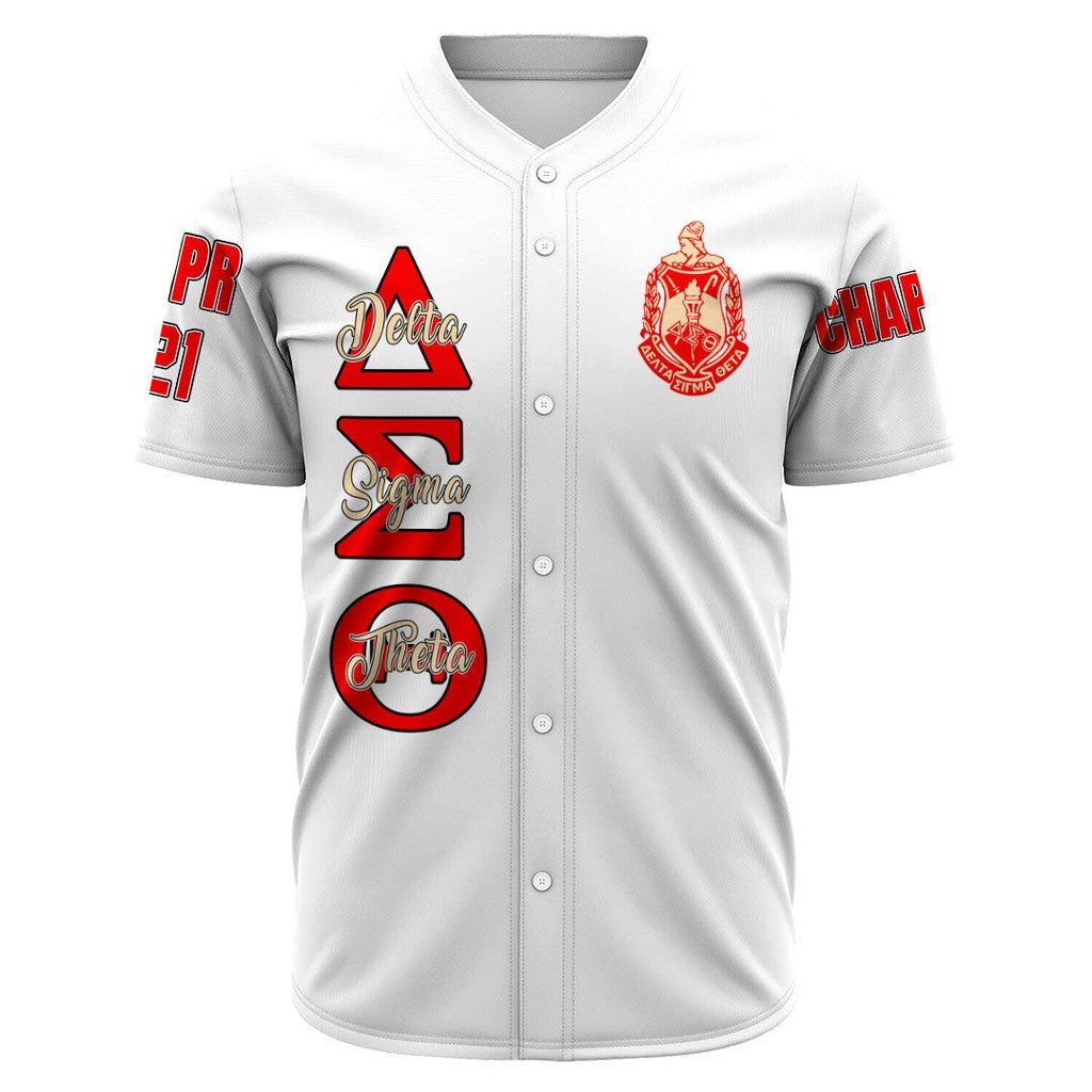 (Custom) Africa Zone Greek Life Clothing - Delta Sigma Theta Sorority ( White ) Baseball Jerseys A31