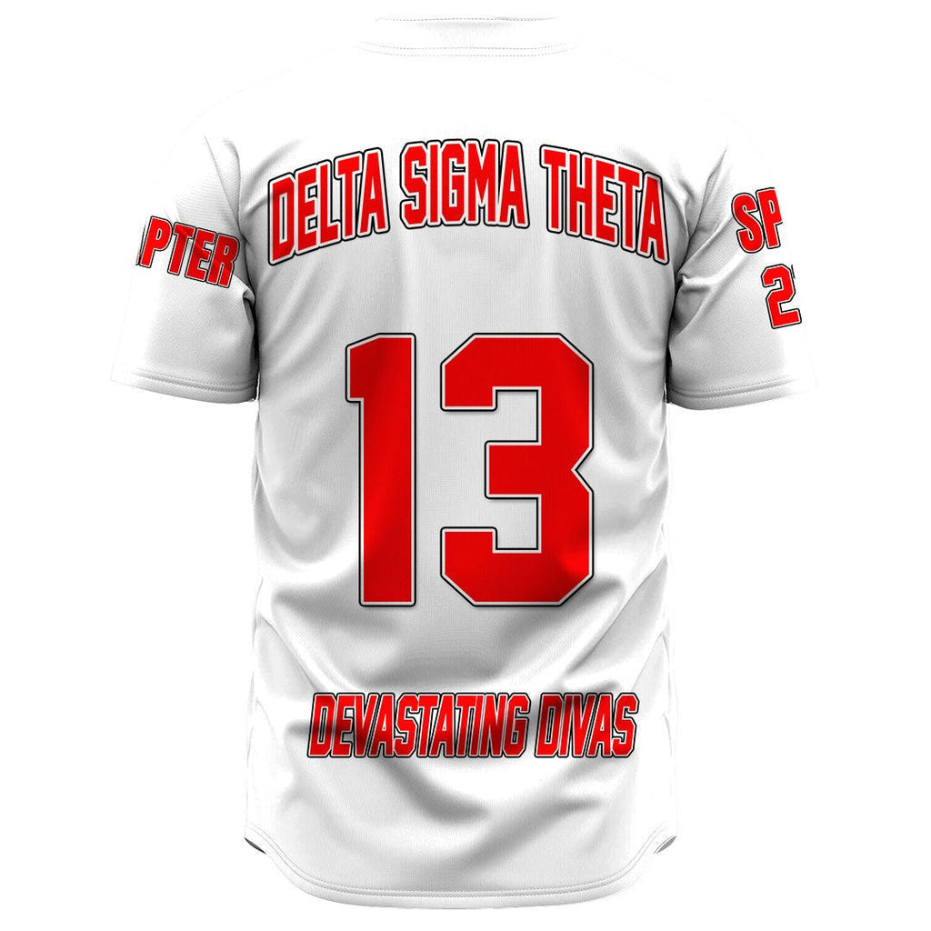 (Custom) Africa Zone Greek Life Clothing - Delta Sigma Theta Sorority ( White ) Baseball Jerseys A31
