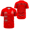 (Custom) Africa Zone Greek Life Clothing - Delta Sigma Theta Sorority (Red) Baseball Jerseys A31
