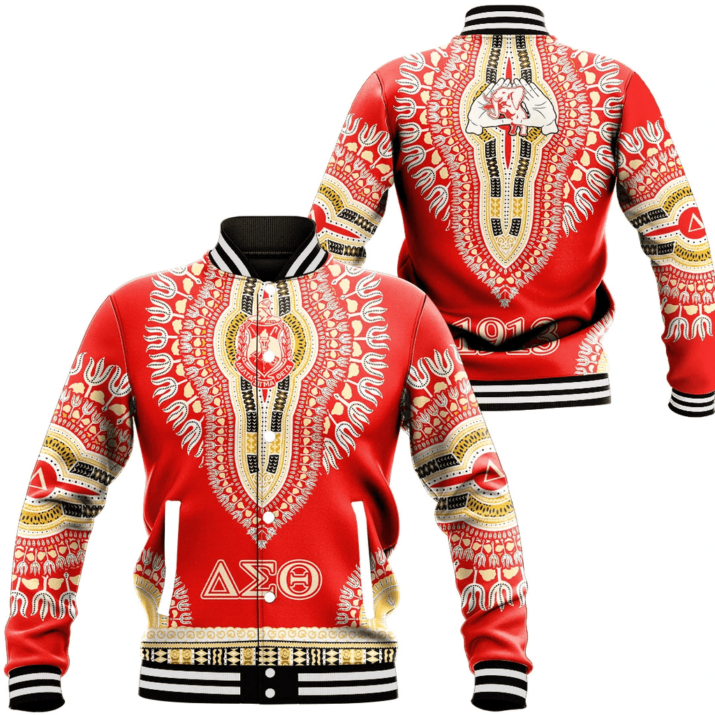Africa Zone Greek Life Clothing - Delta Sigma Theta Sorority Dashiki Baseball Jackets A31