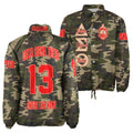 (Custom) Africa Zone Greek Life Clothing - Delta Sigma Theta Sorority Camouflage Crossing Jacket A31