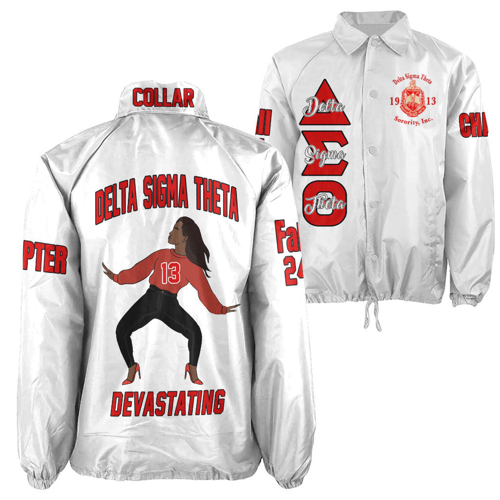 (Custom) Africa Zone Greek Life Clothing - Delta Sigma Theta Sorority Crossing Jacket A31