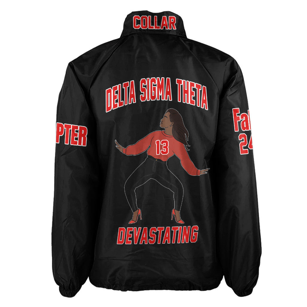 (Custom) Africa Zone Greek Life Clothing - Delta Sigma Theta Sorority Crossing Jacket A31
