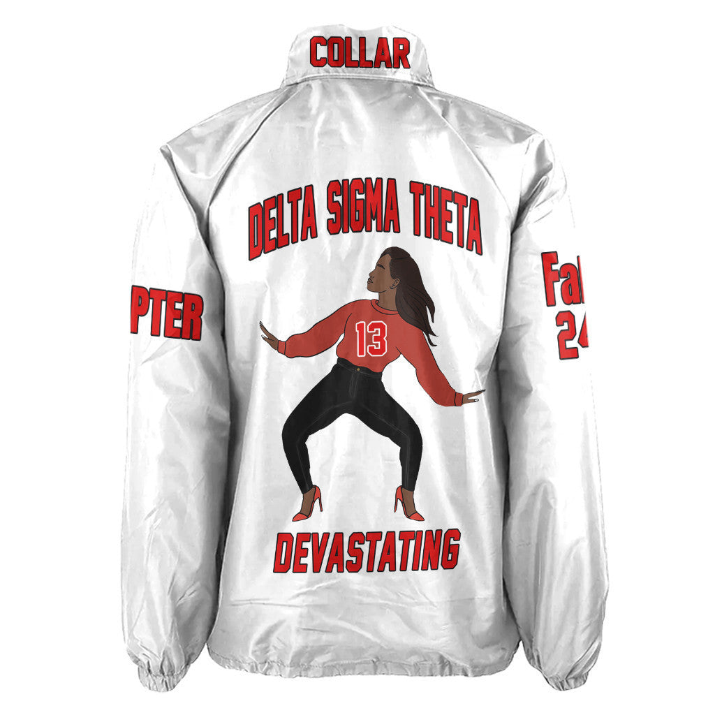(Custom) Africa Zone Greek Life Clothing - Delta Sigma Theta Sorority Crossing Jacket A31