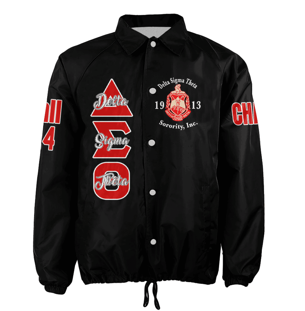 (Custom) Africa Zone Greek Life Clothing - Delta Sigma Theta Sorority Elephant Pyramid Crossing Jacket A31