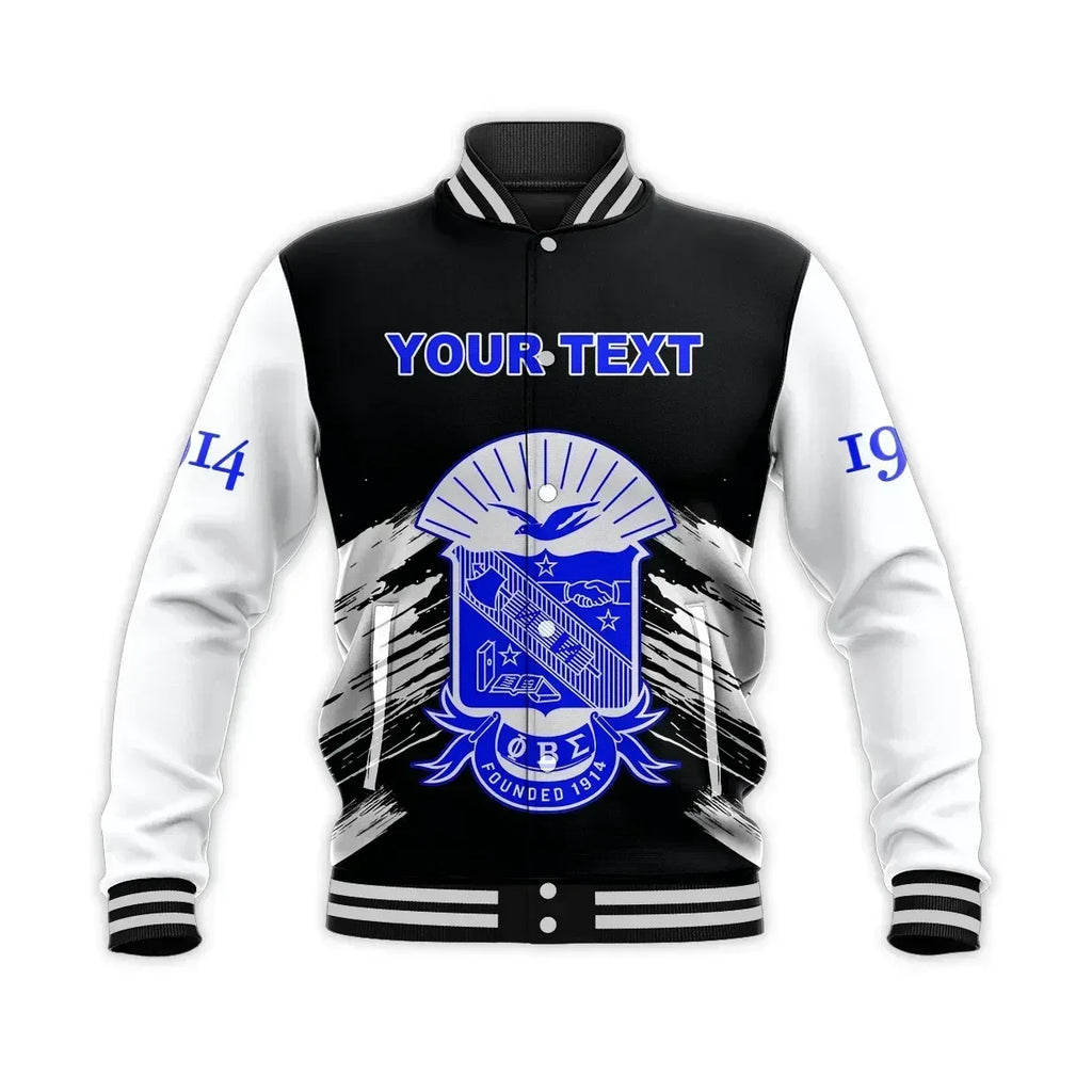 Personalised Phi Beta Sigma Black Gomab  Baseball Jacket