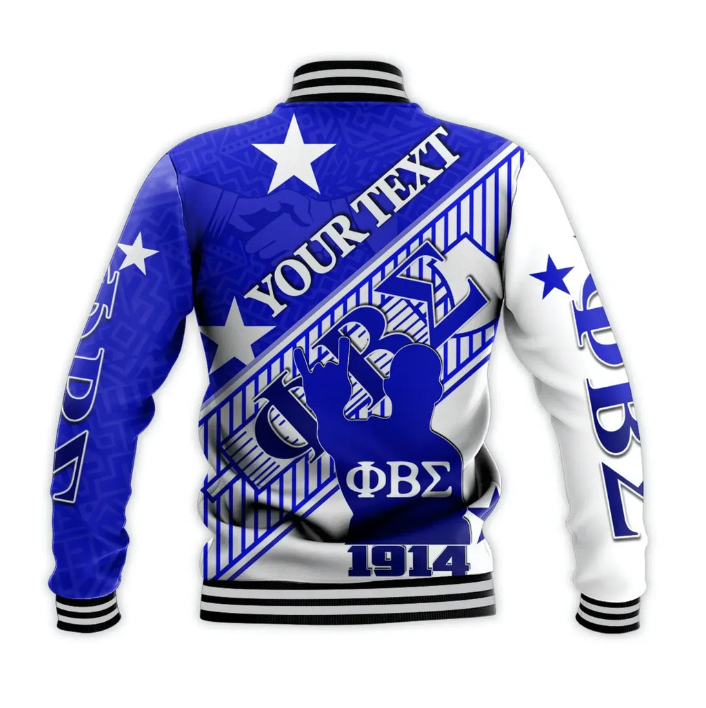 Africa Zone Jacket - Personalised Phi Beta Sigma Crest Style Baseball Jacket J5