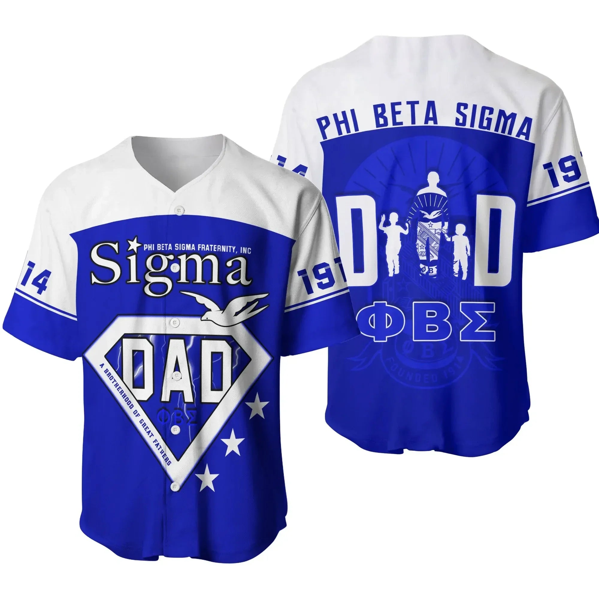 Phi Beta Sigma Happy Father's Day Baseball Jersey