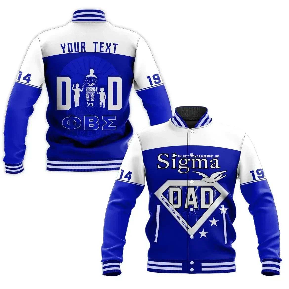 Personalised Phi Beta Sigma Happy Father'S Day  Baseball Jacket