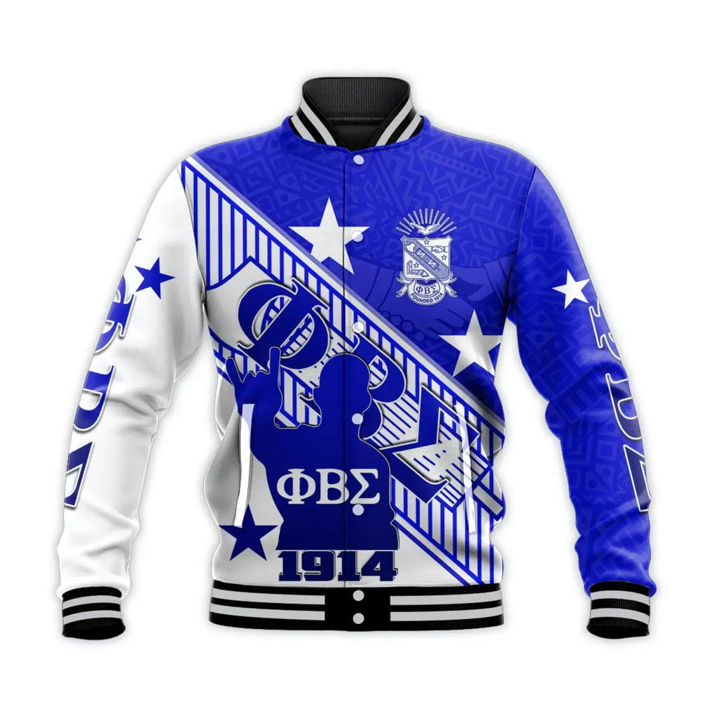 Phi Beta Sigma Crest Style Baseball Jacket