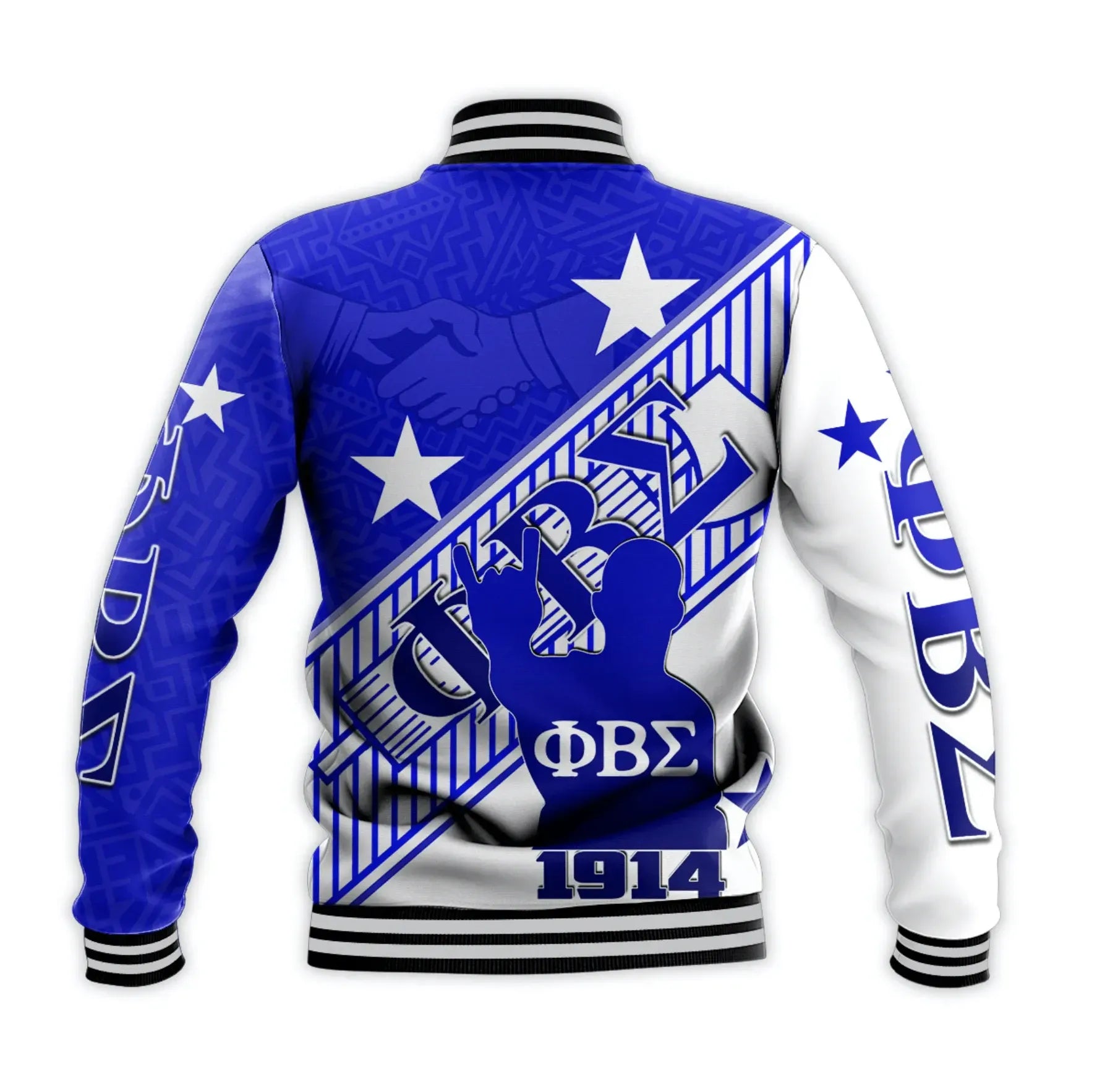 Africa Zone Jacket - Phi Beta Sigma Crest Style Baseball Jacket J5