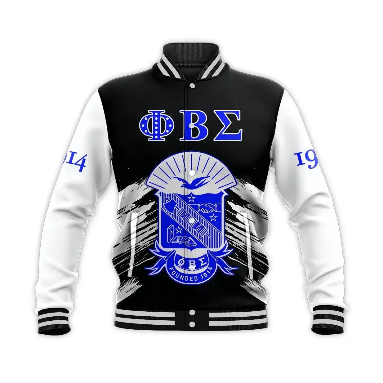 Phi Beta Sigma Black Gomab  Baseball Jacket