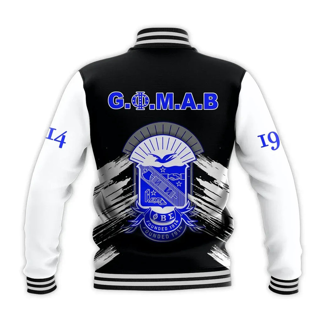 Africa Zone Jacket - Phi Beta Sigma Black Gomab Baseball Jacket J5