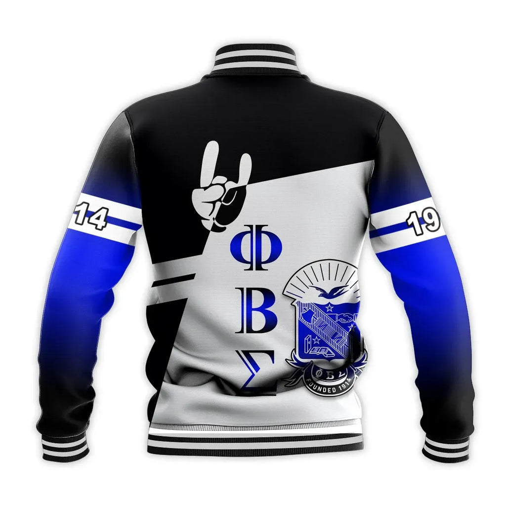 Africa Zone Jacket - Newest Phi Beta Sigma (Black) Baseball Jacket J5