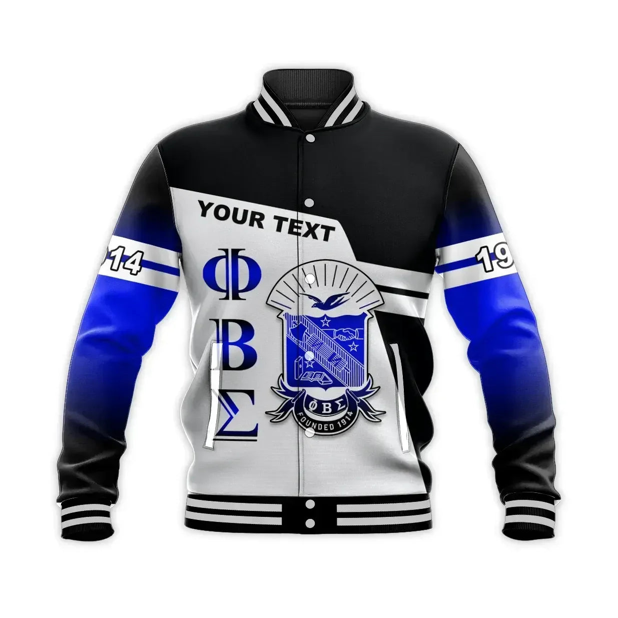 Personalised Newest Phi Beta Sigma (Black)  Baseball Jacket