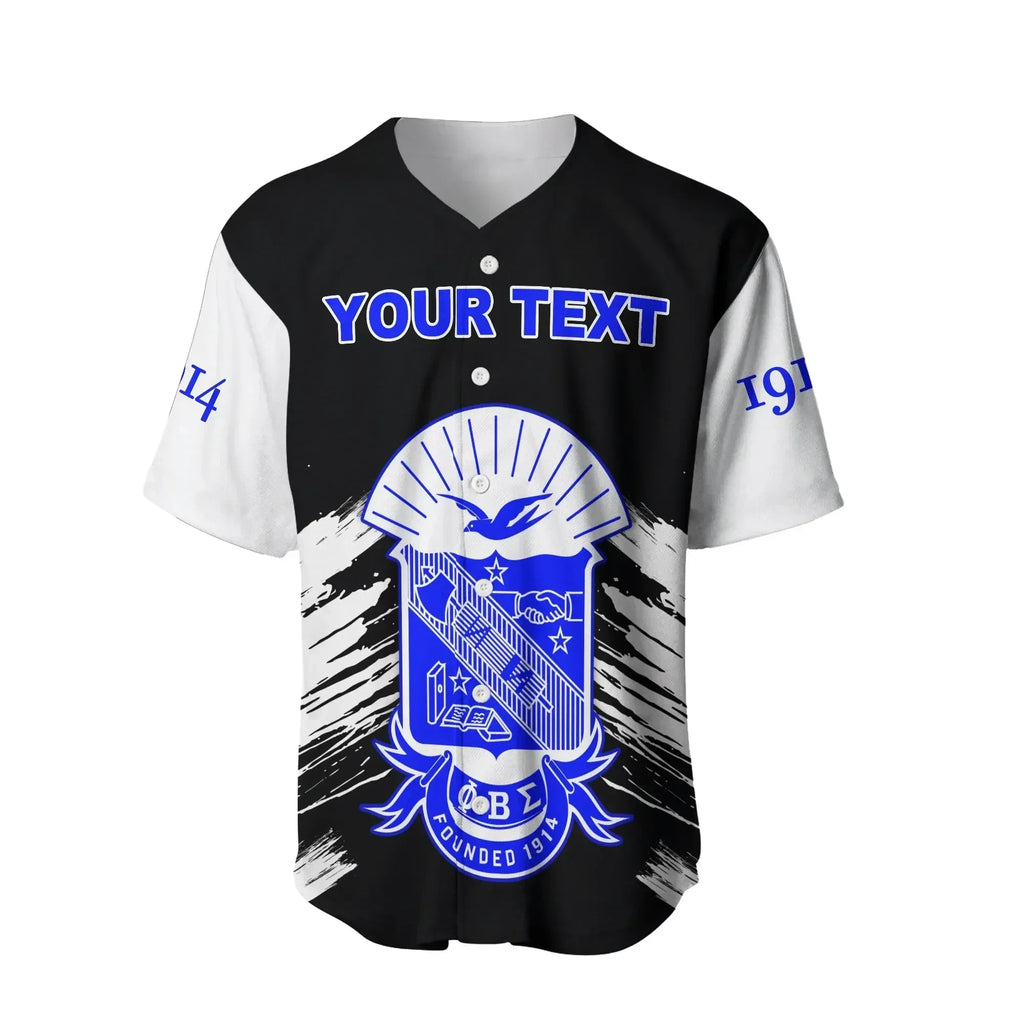 Africa Zone Baseball Jersey - Personalised Phi Beta Sigma Black GOMAB Baseball Jersey J5