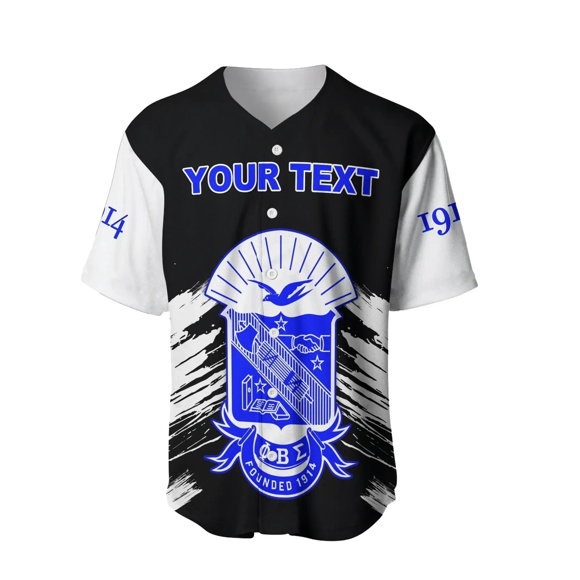 Africa Zone Baseball Jersey - Personalised Phi Beta Sigma Black GOMAB Baseball Jersey J5