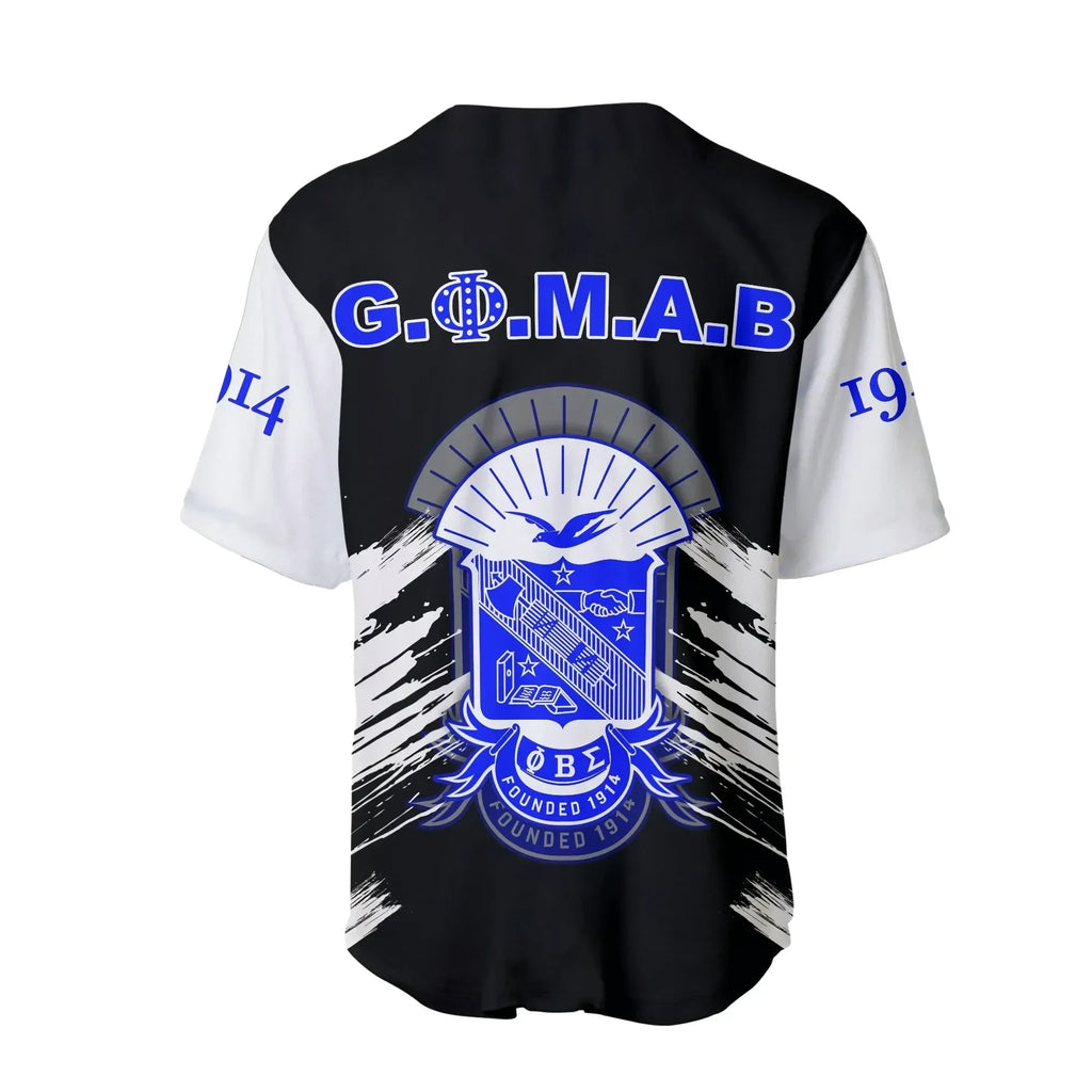 Africa Zone Baseball Jersey - Personalised Phi Beta Sigma Black GOMAB Baseball Jersey J5