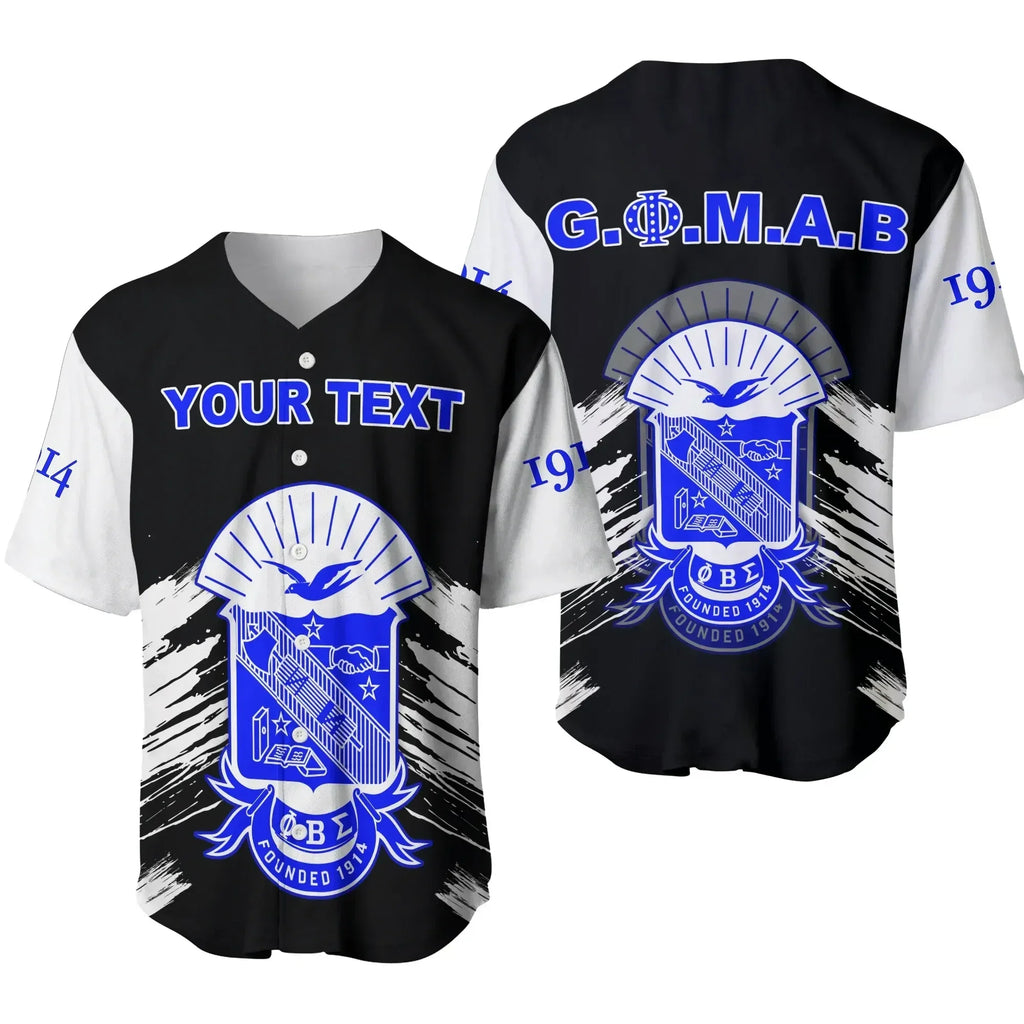 Personalised Phi Beta Sigma Black GOMAB Baseball Jersey