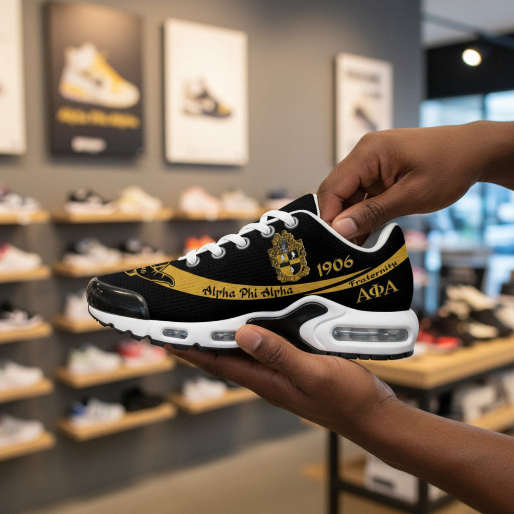Alphas 1906 Brotherhood Black & Gold Cushion Sport Shoes - Legacy in Every Step